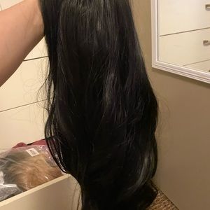 Raven black NWT long dark hair wig